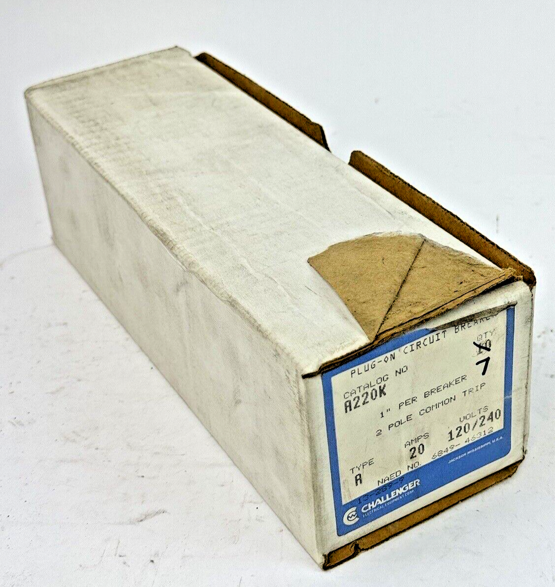 CHALLENGER *BOX OF 7* - A220K - COM. TRIP CIRCUIT BREAKERS -2 POLE/20 A/240 VAC1