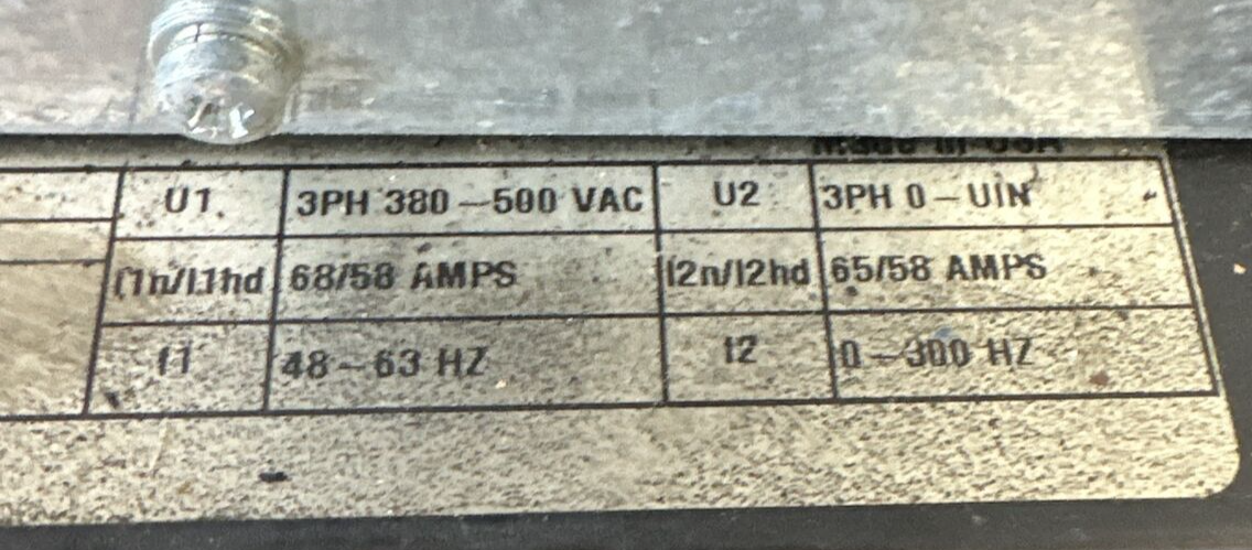 ABB ACS601-0060-5-000B1200010 AC DRIVE 3PH 380-500VAC 65/58A 48-63HZ ACS6002