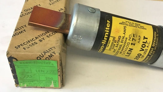 ECONOMY LEN 175 FUSE CLASS K5 175A 250VAC ECON-LIMITER TIME DELAY0