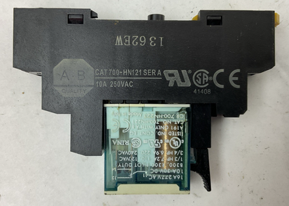 ALLEN BRADLEY 700-HN-121 SER A RELAY SOCKET 700-HK36Z24-4 SER B RELAY 24VDC0