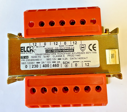 ELCA TMS075+30440205 TRANSFORMER 75VA 50/60HZ 460V 2A0