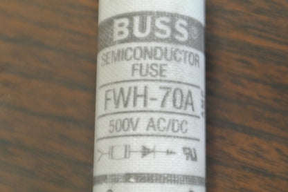 BUSSMANN FWH-70A SEMICONDUCTOR FUSE / 500V / 70A / NEW SURPLUS1