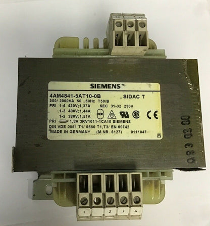 SIEMENS 4AM4841-5AT10-0B TRANSFORMER 2000VA 50/60HZ T50/B 240V0
