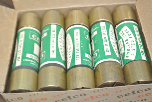 BOX of 10 CEFCO REN35 CLASS H TIME-LAG RENEWABLE FUSE / 35A / 250V / NEW SURPLUS0