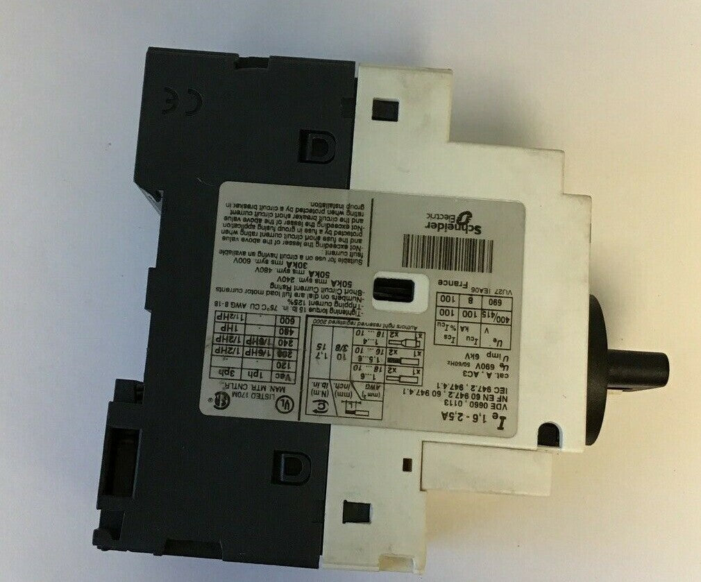 TELEMECANIQUE GV2-P07 MOTOR STARTER 1.6-2.5A 1 1/2HP 600VAC3