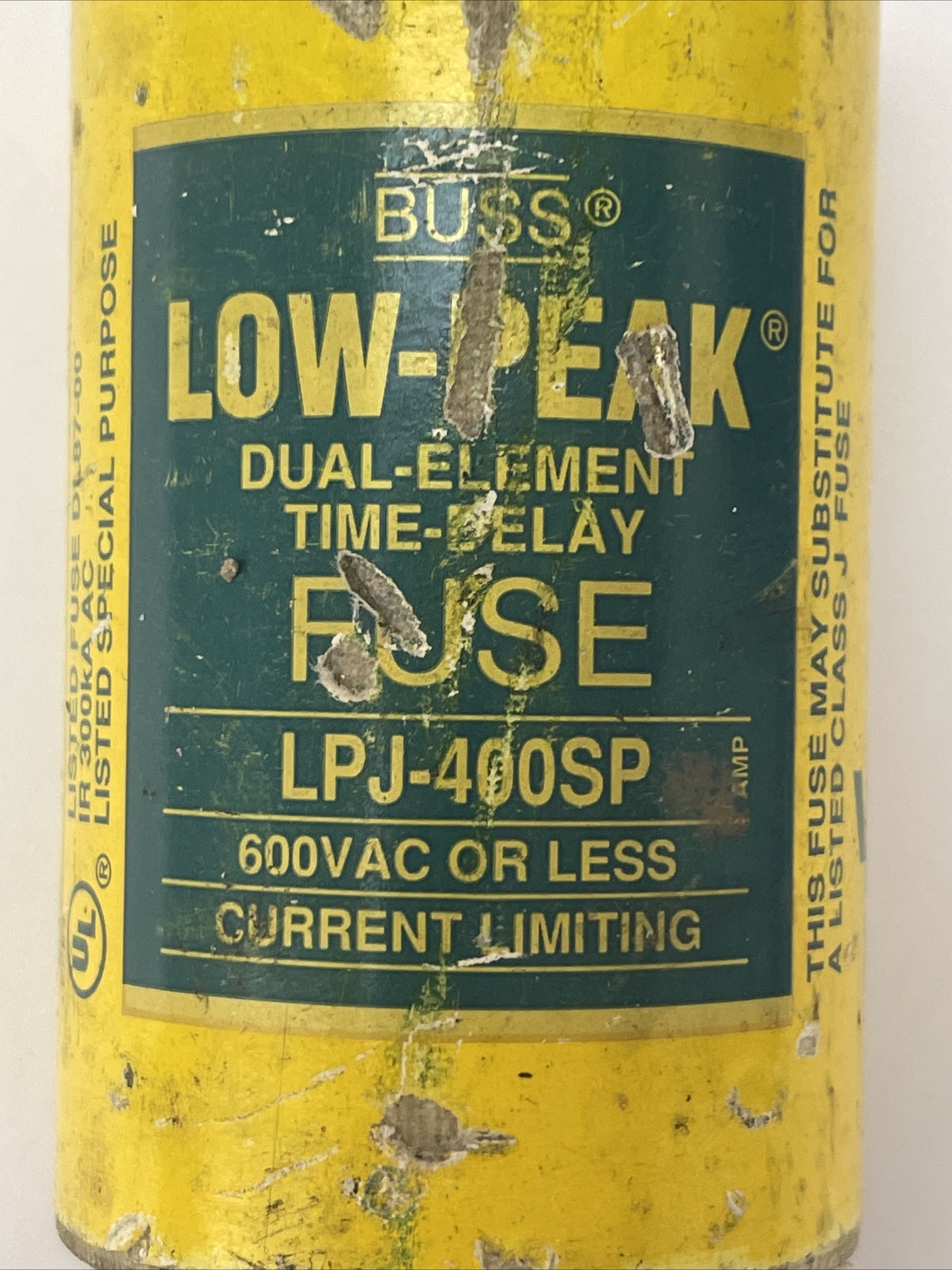 BUSSMANN LPJ-400SP LOW-PEAK DUAL-ELEMENT TIME-DELAY FUSE 400AMP 600VAC1