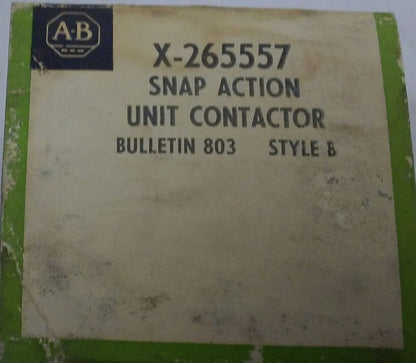 ALLEN BRADLEY X-265557 Snap Action Unit Contactor (NEW IN BOXPD2