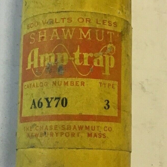 SHAWMUT A6Y70 AMP TRAP FUSE TYPE 3 600V ***LOTOF5***1