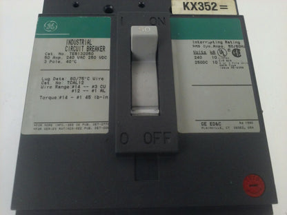 GENERAL ELECTRIC TEB132050 CIRCUIT BREAKER TRIP UNIT 3P 240V 50A 10Ka GREEN TAG1