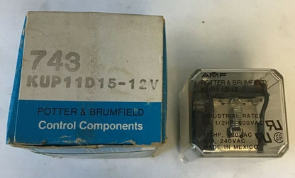 POTTER & BRUMFIELD KUP11D15 12VDC RELAY 600VAC 3A 1/2HP0