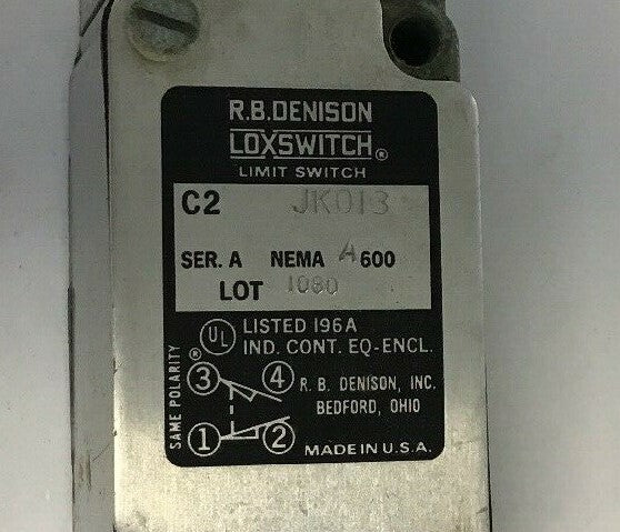 GOULD C2-JK013 R.B. DENISON LIMIT SWITCH SER.A NEMA A600 1
