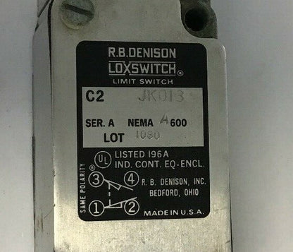 GOULD C2-JK013 R.B. DENISON LIMIT SWITCH SER.A NEMA A600 1