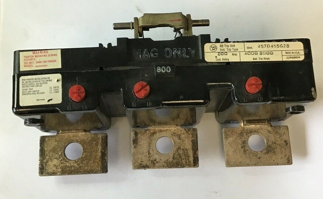 WESTINGHOUSE AB TRIP UNIT 457D455G28 800A 0
