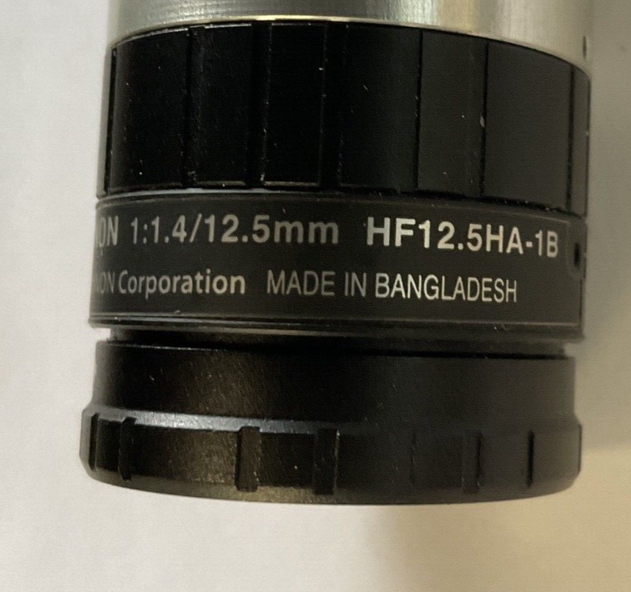 SONY XC-56 INDUSTRIAL CAMERA 15VDC W/FUJITRON HF12.5HA-1B LENS6