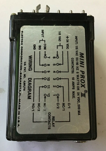 ELECTRO CORP. 55125A MINI PORX II RELAY OUTPUT 115VAC 50/60HZ 5W 24VDC 2