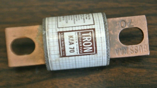 LOT of 9 / BUSSMANN / TRON KAA70 RECTIFIER FUSES / 130V / 70A / NEW SURPLUS0