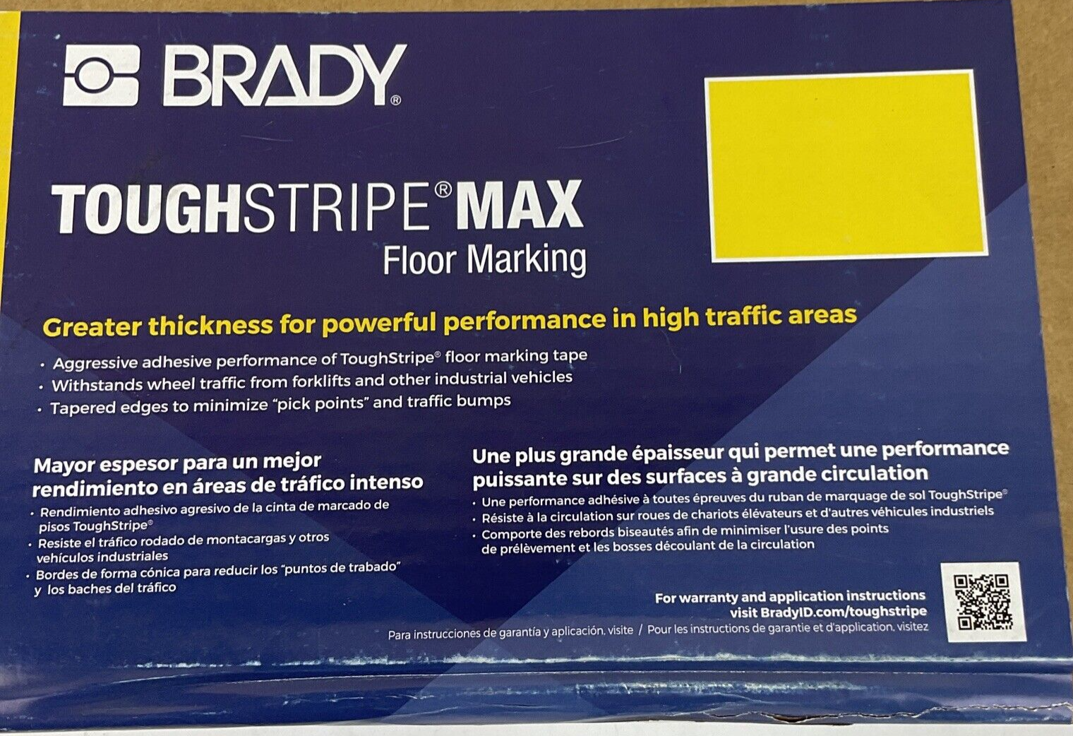 BRADY 149629 TOUGH STRIPE YELLOW FLOOR TAPE2