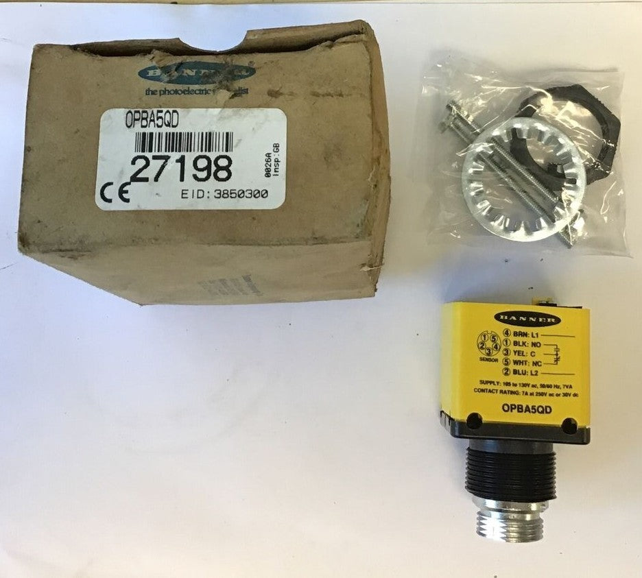 BANNER OPBA5QD SENSOR POWER BLOCK 130VAC 50/60HZ0