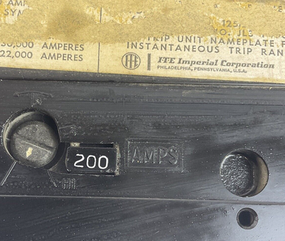 ITE JL3-F400 CIRCUIT BREAKER FRAME 200A 600VAC 125/250VDC 3POLE2