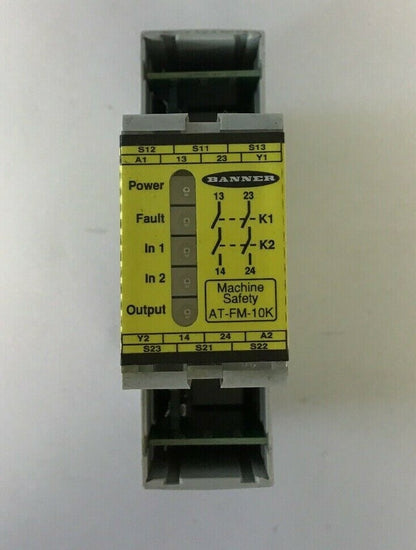 BANNER AT-FM-10K SAFETY RELAY 24VDC**** (PARTS ONLY) NOT WORKING*****0