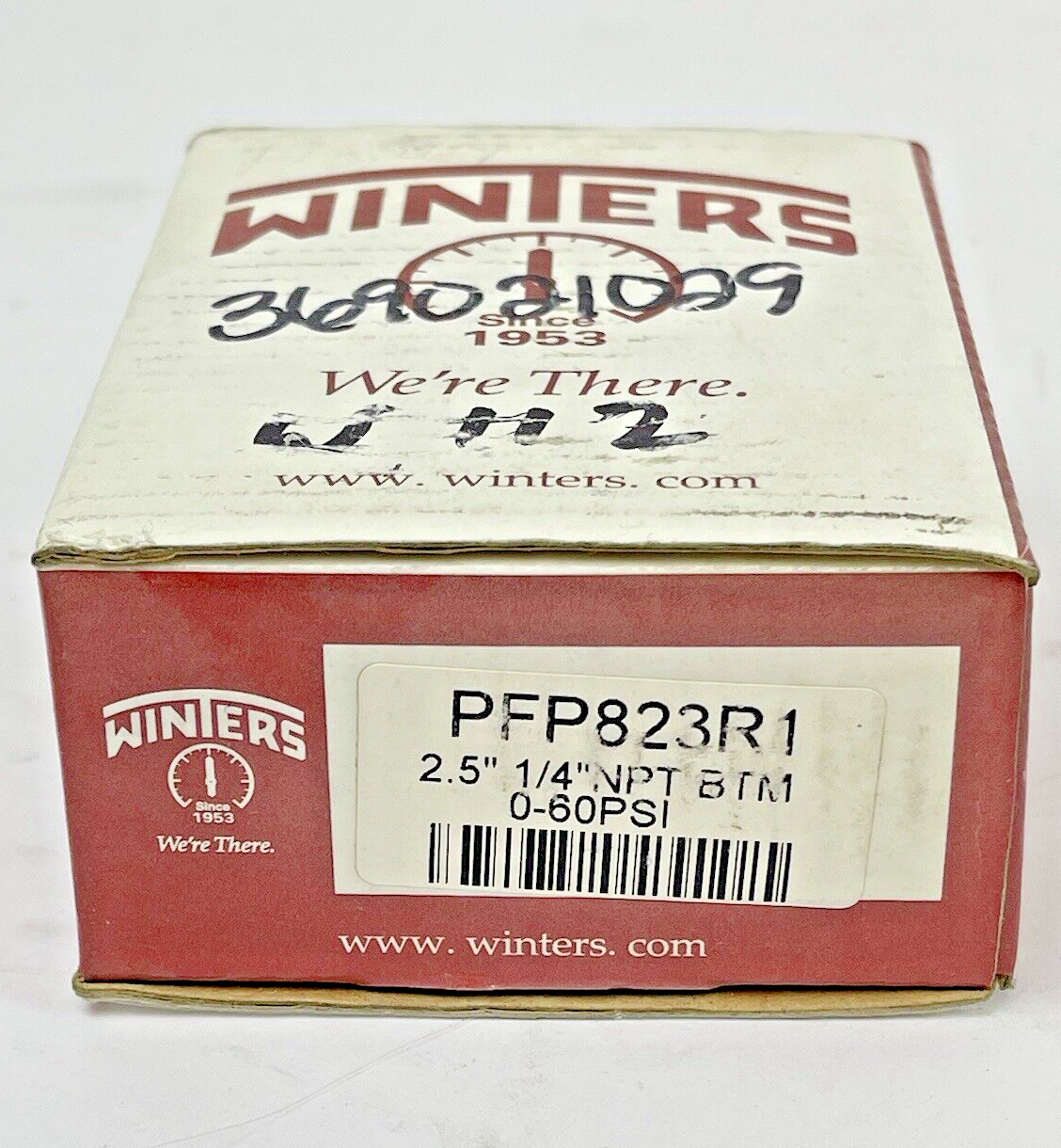 WINTERS - PFP823R1 - PRESSURE GAUGE - 2.5" DIAMETER, 1/4" NPT BTM, 0-60 PSI5