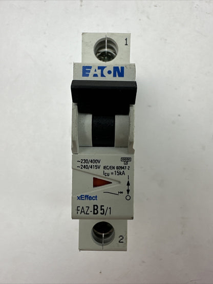 EATON FAZ-B5/1-SP CIRCUIT BREAKER 5A 230/400VAC 240/415VAC 1POLE0