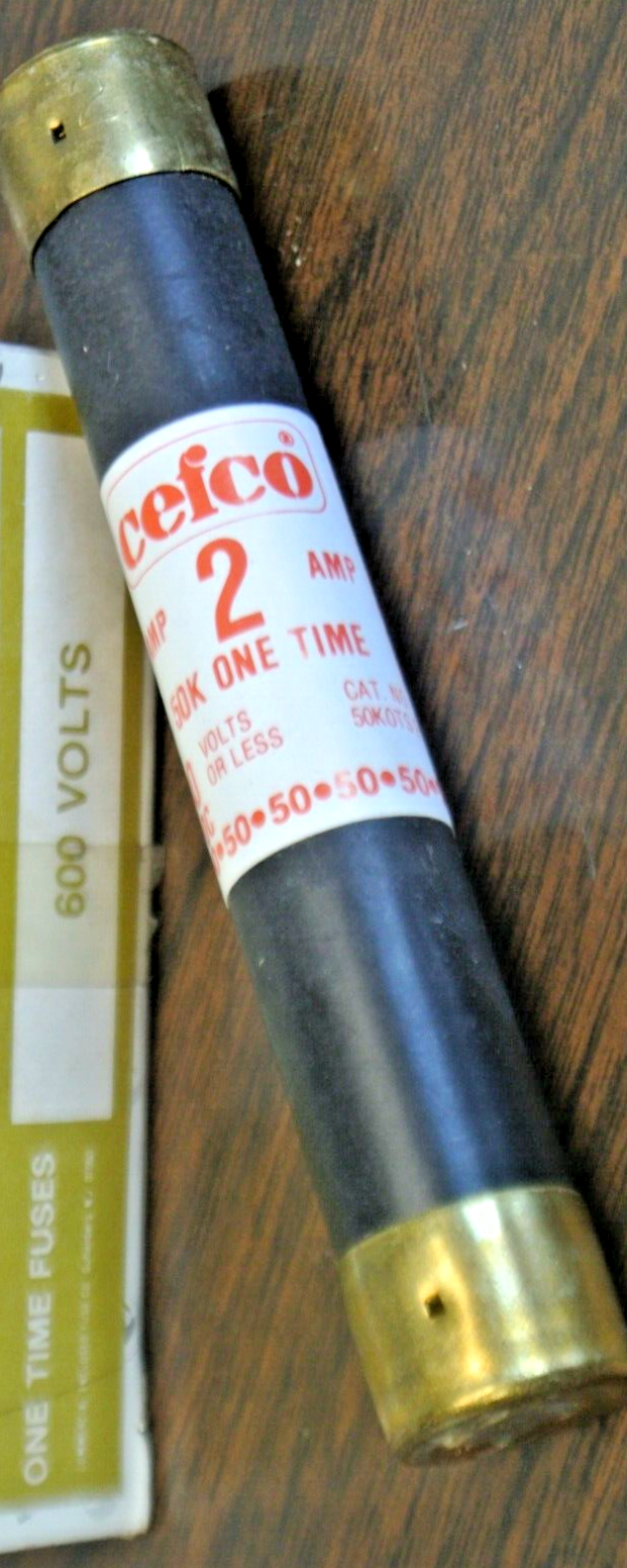 LOT of 10 / CEFCO 50K OTS2 ONE-TIME CLASS K-5FUSE / 2A / 600V / OTS-21