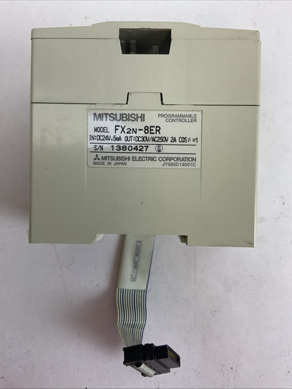 MITSUBISHI FX2N-8ER PROGRAMMABLE CONTROLLER OUT 30VDC 250VAC 2A IN 24VDC .5mA1