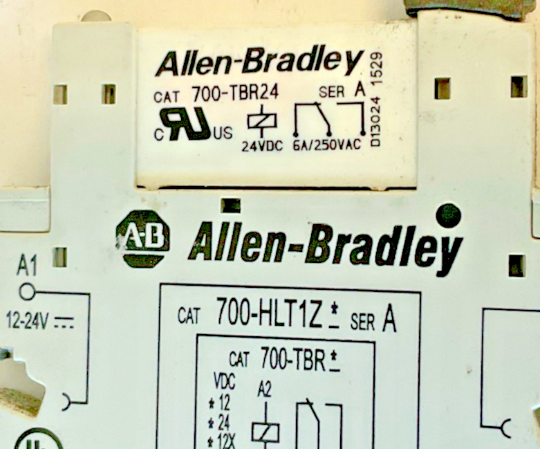 ALLEN BRADLEY 700-HLT1Z SOLID STATE RELAY SER.A W/700-TBR24 SER.A RELAY*LOTOF6*2
