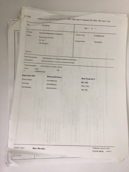 HONEYWELL STD730-A1HC4AS-1-B-AD0-11S-A-00A6-FX,TP-0000 STD700 DP TRANSMITTER11