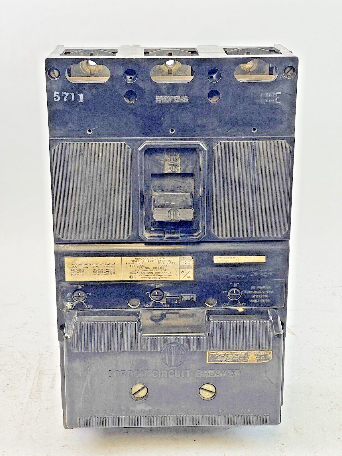 ITE - CJ3-B400 - FUSED CIRCUIT BREAKER - 400A/3 POLE/600VAC WITH 400 AMP TRIP1