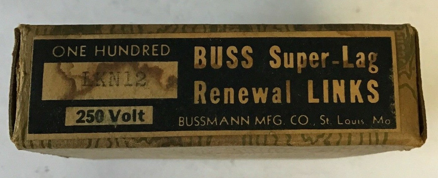 BUSSMANN LKN 12 SUPER-LAG RENEWAL LINKS 250 VOLT ****LOTOF100****1
