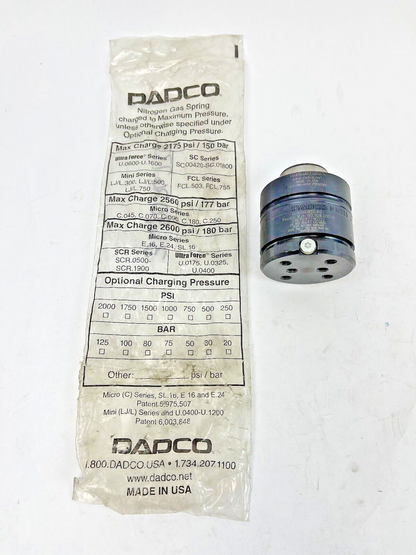 DADCO - U.1600.015 - NITROGEN GAS SPRING - 2175 PSI - 150 BAR - ULTRA FORCE0