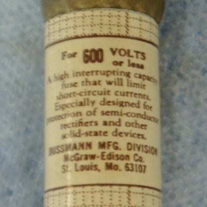 LOT of 4 / BUSS KAC15 RECTIFIER FUSE / 15A / 600V / NEW SURPLUS / KAC-152