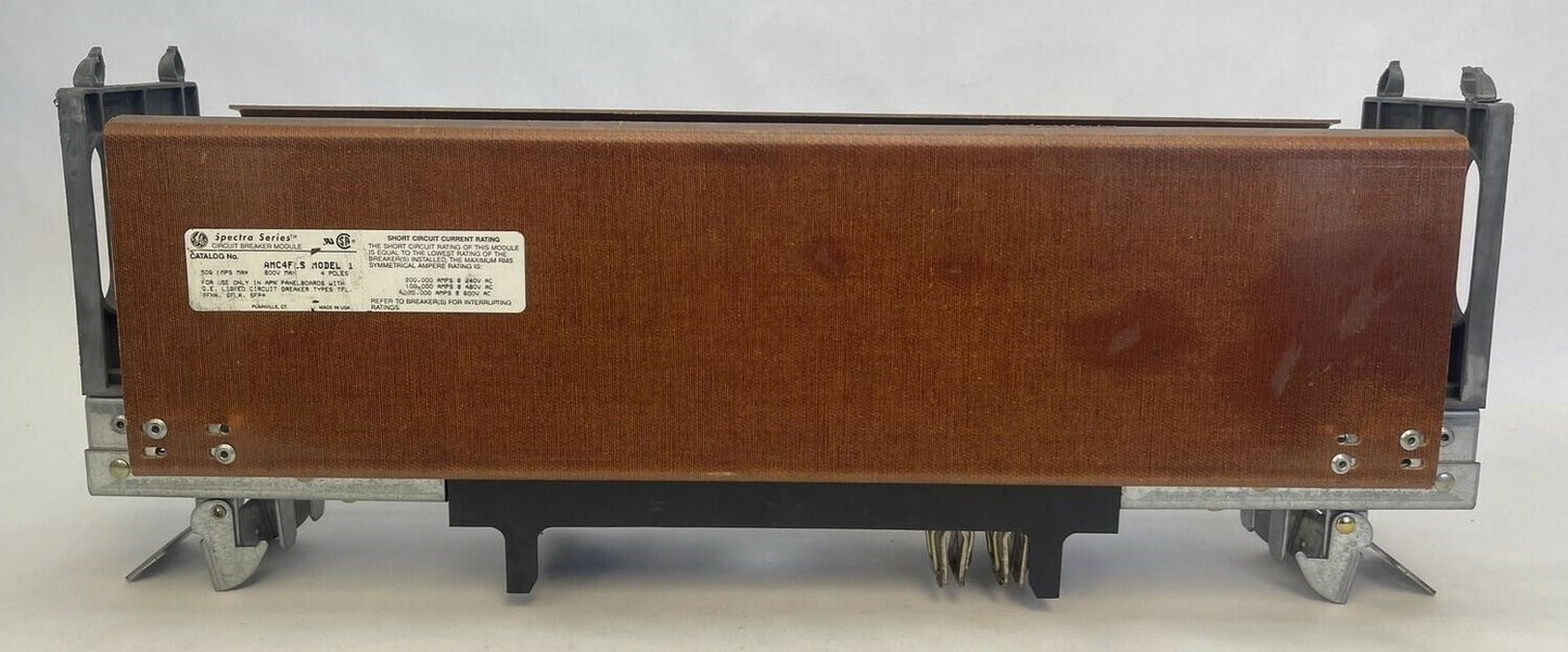 GE AMC4FLS SPECTRA SERIES CIRCUIT BREAKER MODULE MODEL 1 500A 600V 4P FOR USE0