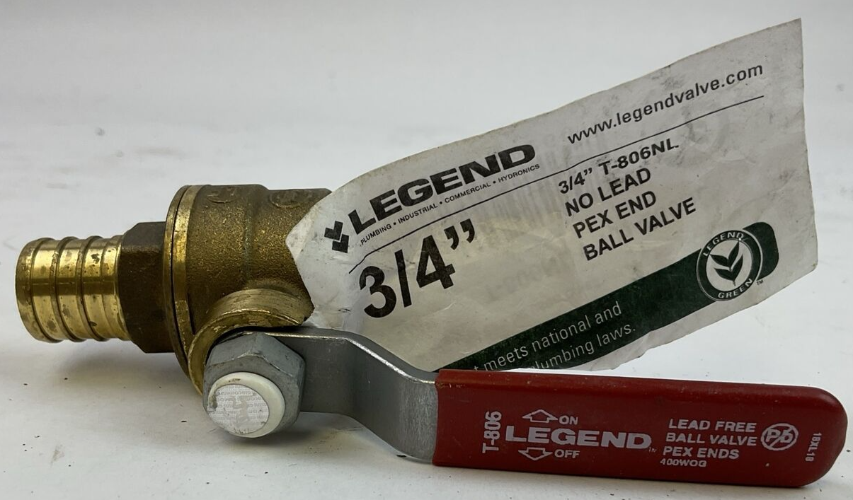 LEGEND 3/4" T-806NL NO LEAD PEX END BALL VALVE0