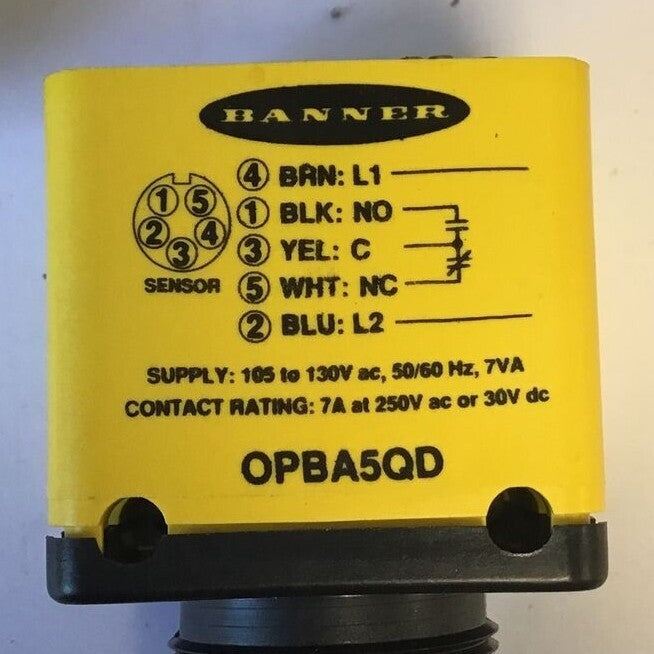 BANNER OPBA5QD SENSOR POWER BLOCK 130VAC 50/60HZ3