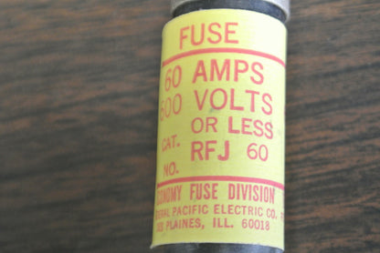 BOX of 10 / ECONOMY RFJ60 SEMICONDUCTOR FUSE / 60A / 600V / NEW SURPLUS2