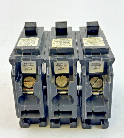 SQUARE D **LOT OF 3** HOM130 - CIRCUIT BREAKERS - 1 POLE/ 30 A/ 240 VAC7