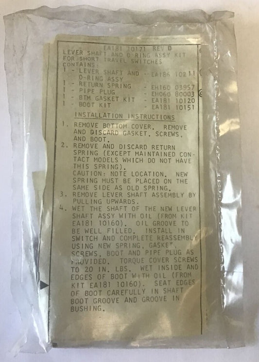 NAMCO EA181 10171 REV.D LEVER SHAFT AND O-RING ASSY KIT0