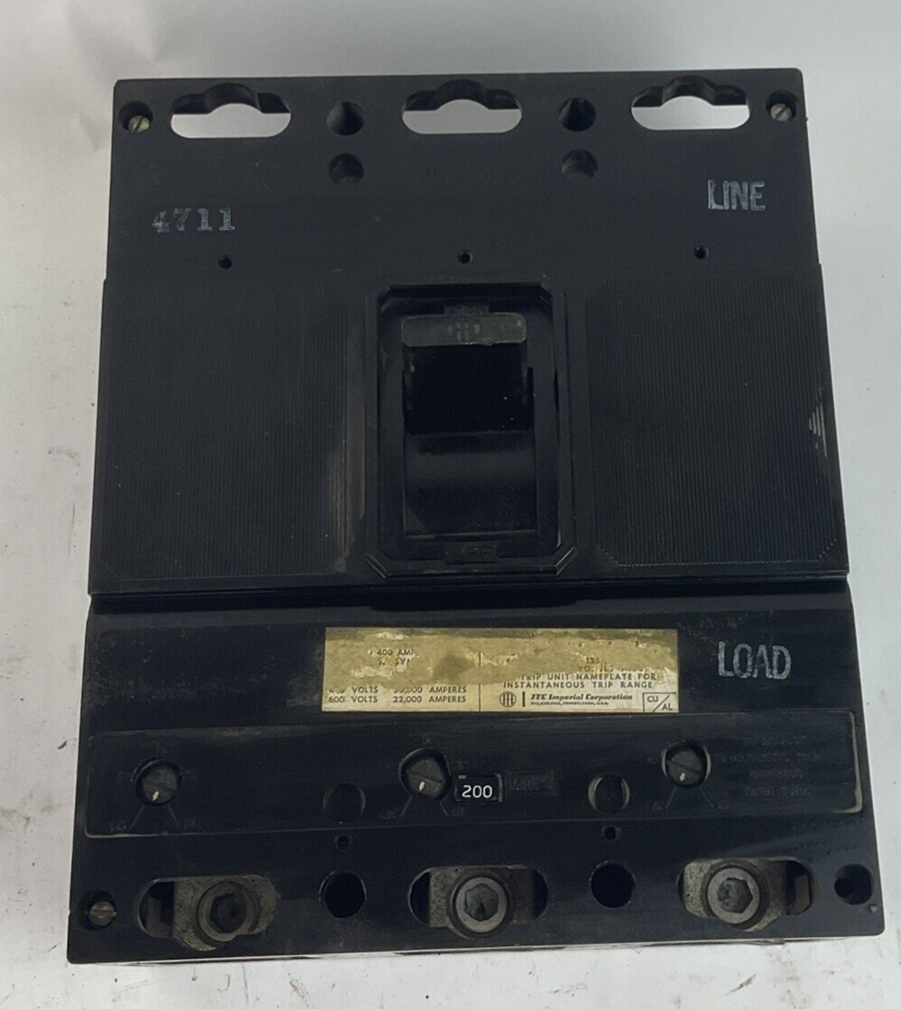 ITE JL3-F400 CIRCUIT BREAKER FRAME 200A 600VAC 125/250VDC 3POLE0