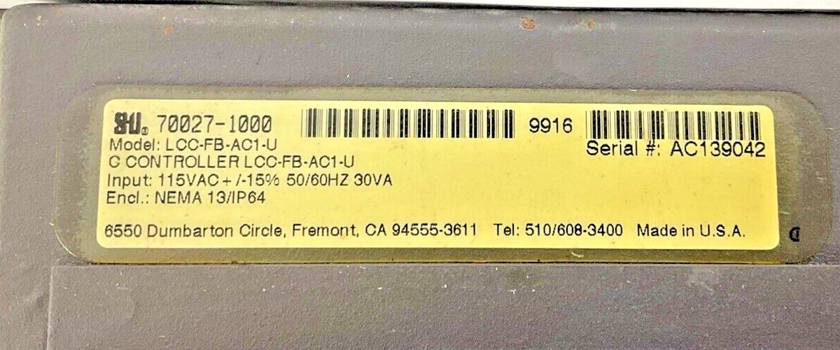 STI 70027-1000 LIGHT CURTAIN CONTROLLER LCC-FB-AC1-U 115VAC 50/60HZ 30VA7