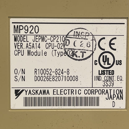 YASKAWA JEPMC-CP210 VER. A5A14 CPU-02 CPU MODULE MP920 1