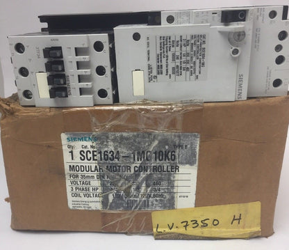 SIEMENS SCE1634-1MG10K6 MODULAR MOTOR CONTROLLER 240V 480Y/277V COIL 120V 60HZ0