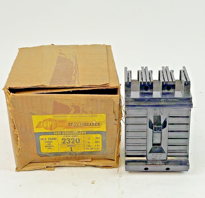 FEDERAL PACIFIC - 2320 - 3 POLE, 20A, 240 VAC AB CIRCUIT BREAKER - FPE1