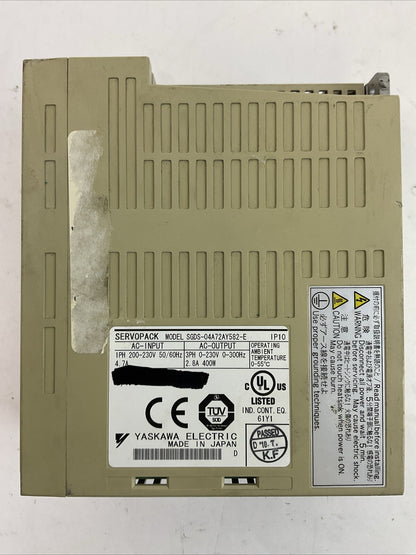 YASKAWA SGDS-04A72AY582-E SERVOPACK 230VAC SERVO DRIVE2