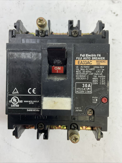 FUJI ELETRIC FA EA33AC AUTO BREAKER 30A 220VAC 2.5kA 3POLE 3HP 3PH0