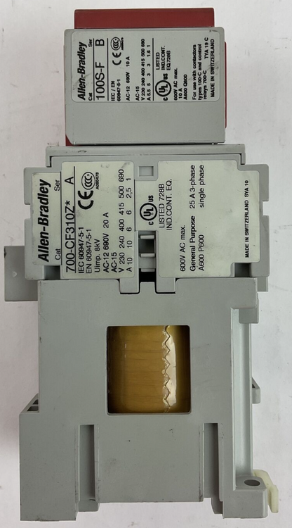 ALLEN BRADLEY 700S-CF620ZJC COIL 24VDC 700-CF310Z* 600VAC 25A SER A 100S-F SER B5