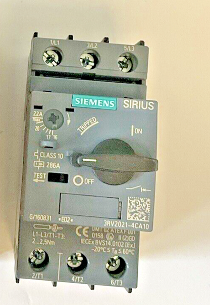 SIEMENS 3RV2021-4CA10 MOTOR CONTROL 16-22A2