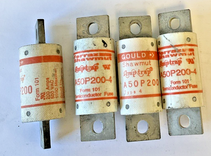 FERRAZ SHAWMUT/ GOULD A50P200 FUSE TYPE4 FORM101 200A 500VAC ***LOTOF4***0